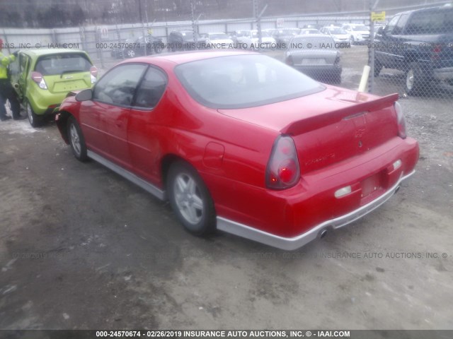 2G1WX15K829276725 - 2002 CHEVROLET MONTE CARLO SS RED photo 3