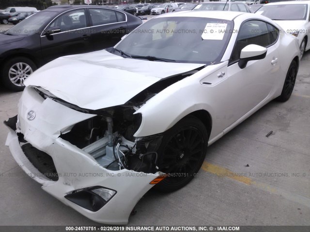 JF1ZNAA16D2730291 - 2013 TOYOTA SCION FR-S WHITE photo 2