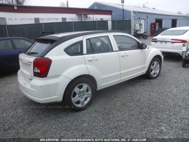 1B3HB48A99D233383 - 2009 DODGE CALIBER SXT WHITE photo 4