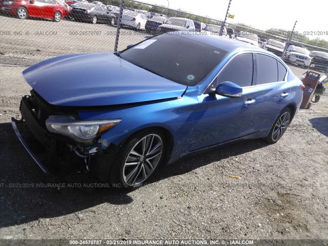 JN1BV7AP4FM336642 - 2015 INFINITI Q50 PREMIUM/SPORT BLUE photo 2