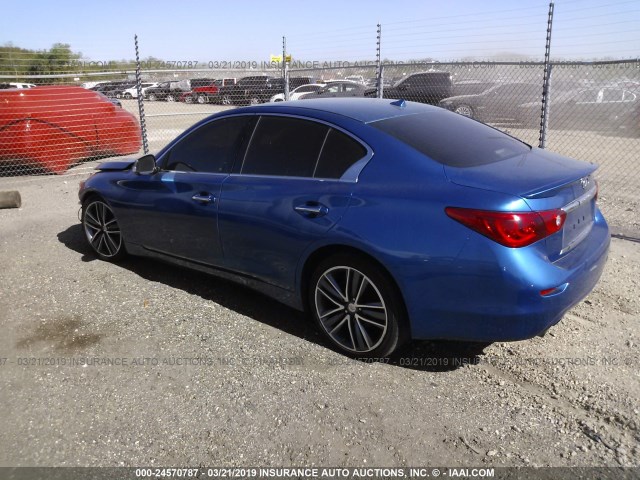 JN1BV7AP4FM336642 - 2015 INFINITI Q50 PREMIUM/SPORT BLUE photo 3