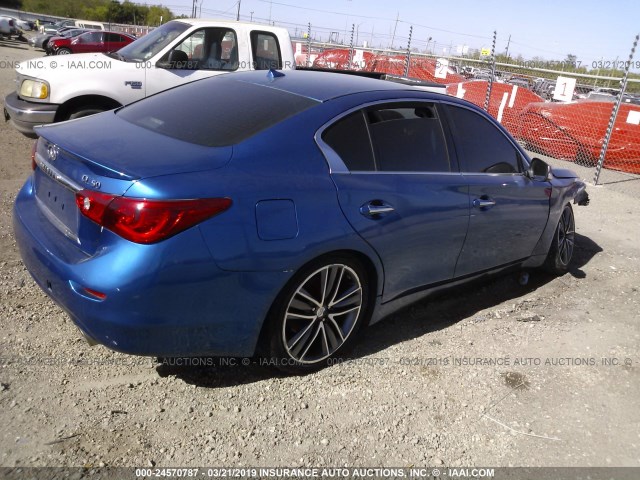 JN1BV7AP4FM336642 - 2015 INFINITI Q50 PREMIUM/SPORT BLUE photo 4