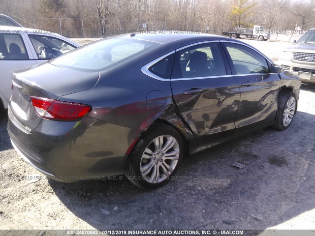 1C3CCCAB5FN542720 - 2015 CHRYSLER 200 LIMITED GRAY photo 4