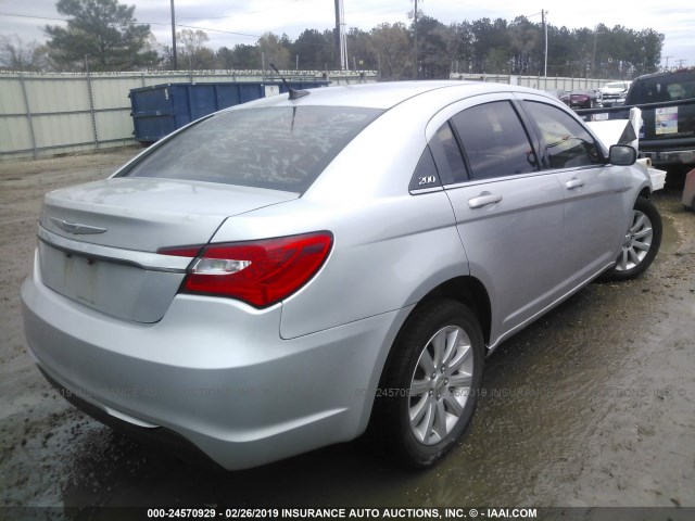 1C3CCBBB8CN299487 - 2012 CHRYSLER 200 TOURING SILVER photo 4