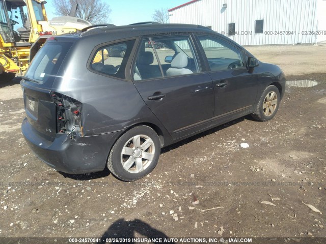 KNAFG525177073081 - 2007 KIA RONDO LX/EX GRAY photo 4