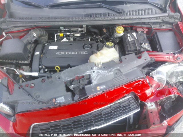1G1JA5SHXE4110080 - 2014 CHEVROLET SONIC LS 红色 照片 10
