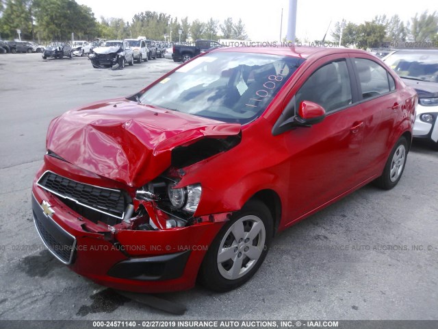 1G1JA5SHXE4110080 - 2014 CHEVROLET SONIC LS 红色 照片 2
