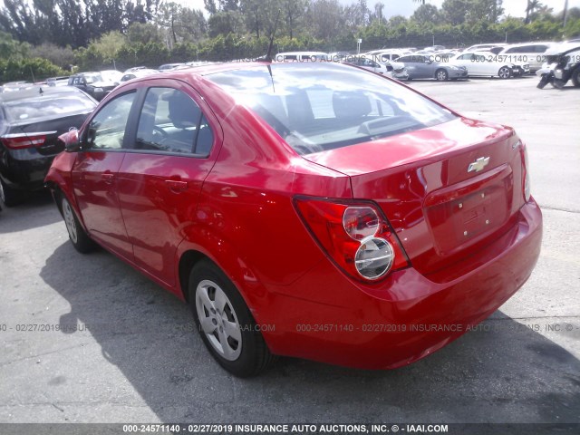 1G1JA5SHXE4110080 - 2014 CHEVROLET SONIC LS 红色 照片 3
