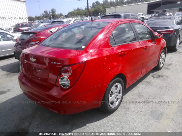 1G1JA5SHXE4110080 - 2014 CHEVROLET SONIC LS 红色 照片 4