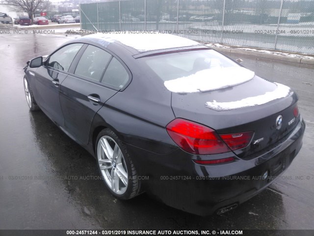 WBA6D6C51HG388297 - 2017 BMW 650 XI/GRAN COUPE BLACK photo 3