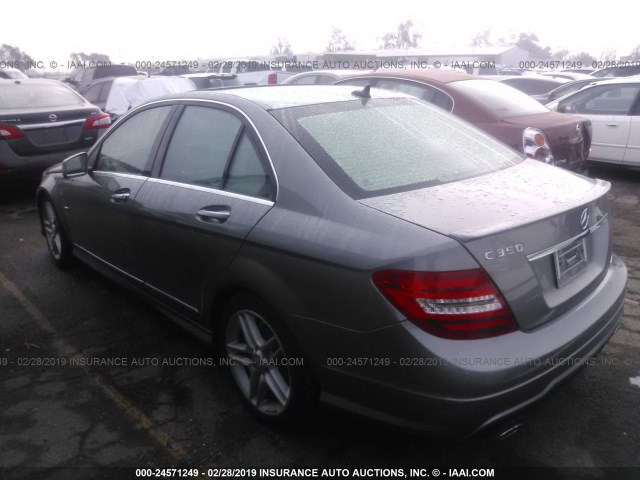 WDDGF5HB2CR216731 - 2012 MERCEDES-BENZ C 350 SILVER photo 3