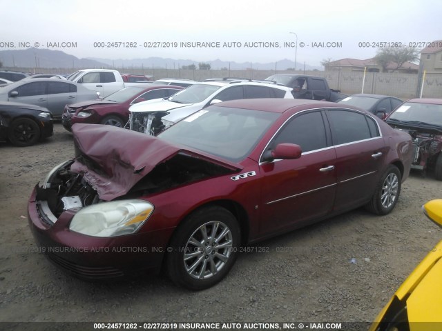 1G4HD57M39U102049 - 2009 BUICK LUCERNE CXL RED photo 2