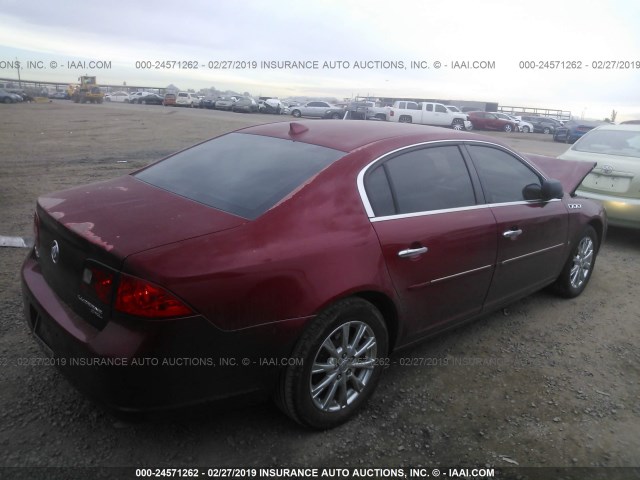 1G4HD57M39U102049 - 2009 BUICK LUCERNE CXL RED photo 4