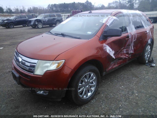 2FMDK38C68BA78557 - 2008 FORD EDGE SEL ORANGE photo 2