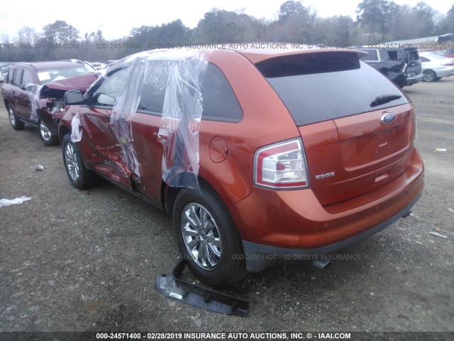 2FMDK38C68BA78557 - 2008 FORD EDGE SEL ORANGE photo 3