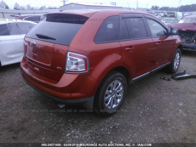 2FMDK38C68BA78557 - 2008 FORD EDGE SEL ORANGE photo 4