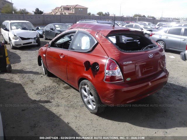 KMHCN36C89U123242 - 2009 HYUNDAI ACCENT SE RED photo 3