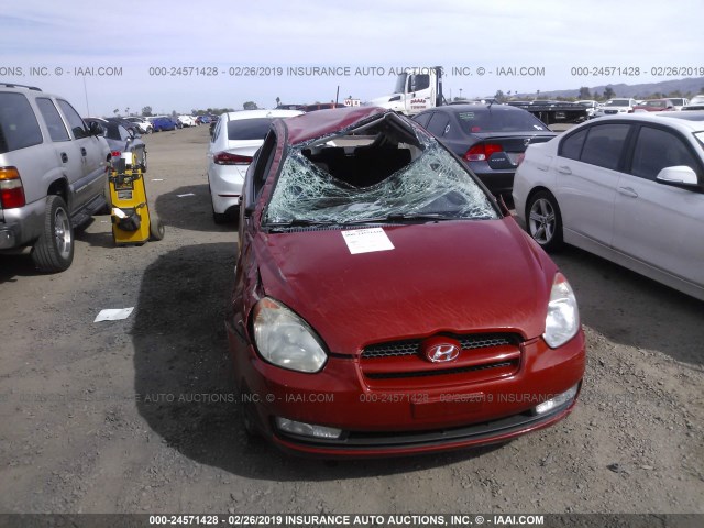 KMHCN36C89U123242 - 2009 HYUNDAI ACCENT SE RED photo 6