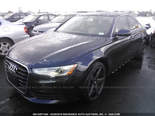 WAUDFAFC4EN090154 - 2014 AUDI A6 PREMIUM PLUS GRAY photo 2