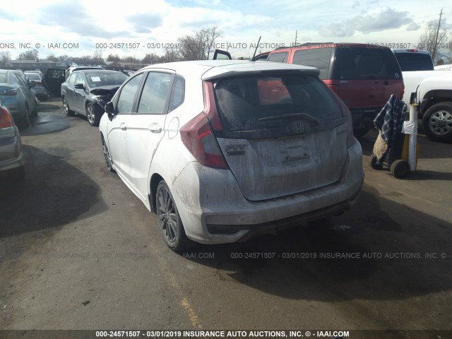 3HGGK5H63JM706474 - 2018 HONDA FIT SPORT WHITE photo 3