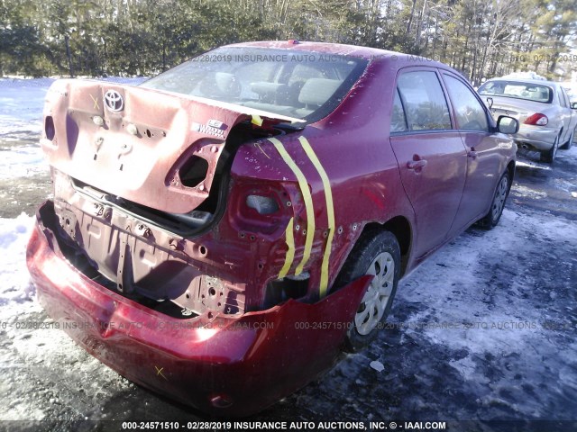 JTDBL40E69J005794 - 2009 TOYOTA COROLLA LE/XLE RED photo 4