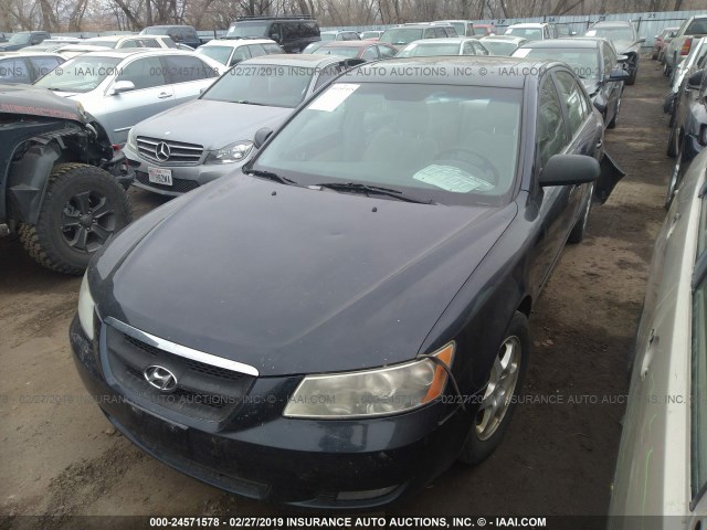 5NPEU46FX6H061302 - 2006 HYUNDAI SONATA GLS/LX BLUE photo 2