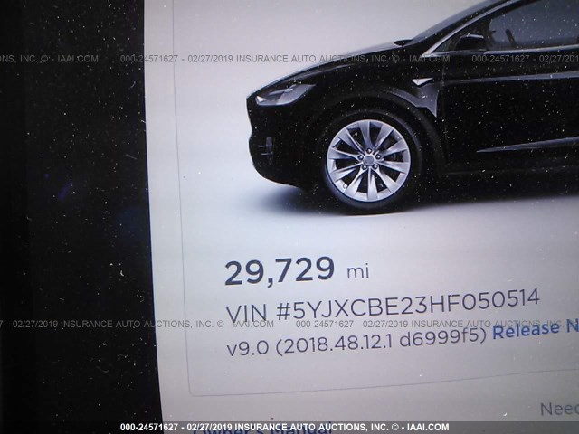 5YJXCBE23HF050514 - 2017 TESLA MODEL X BLACK photo 7