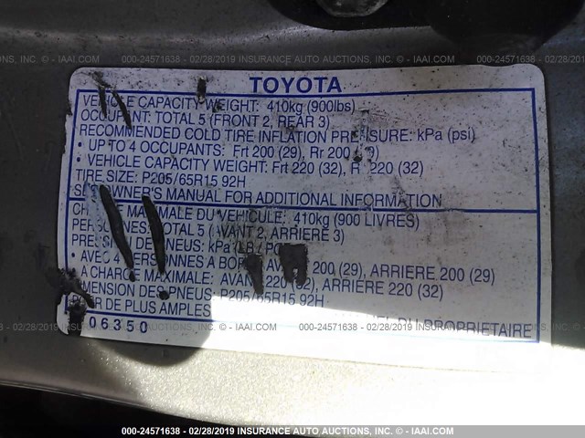 4T1BG22K0YU663079 - 2000 TOYOTA CAMRY CE/LE/XLE GRAY photo 9