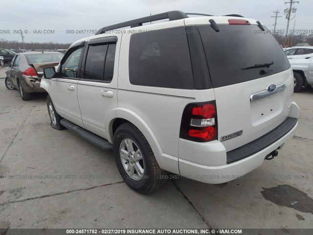 1FMEU7DE8AUA98564 - 2010 FORD EXPLORER XLT WHITE photo 3