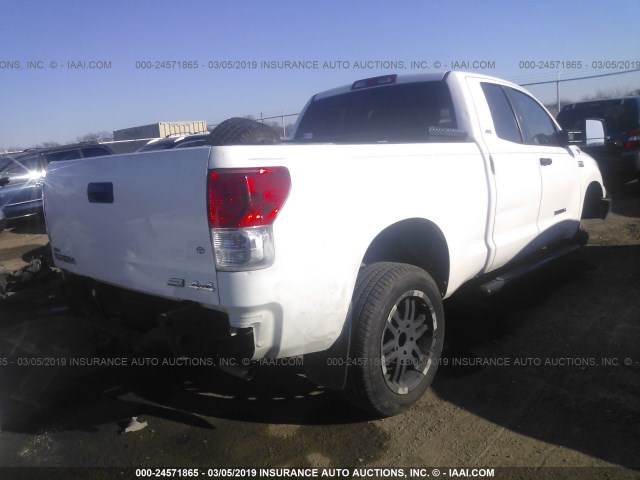 5TFUW5F11AX142752 - 2010 TOYOTA TUNDRA DOUBLE CAB SR5 WHITE photo 4