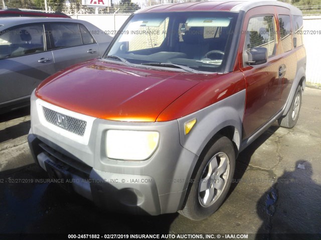 5J6YH28554L003899 - 2004 HONDA ELEMENT EX ORANGE photo 2