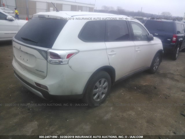 JA4AD2A36FZ006171 - 2015 MITSUBISHI OUTLANDER ES WHITE photo 4