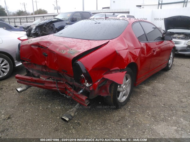 2G1WL16C269318279 - 2006 CHEVROLET MONTE CARLO SS RED photo 4