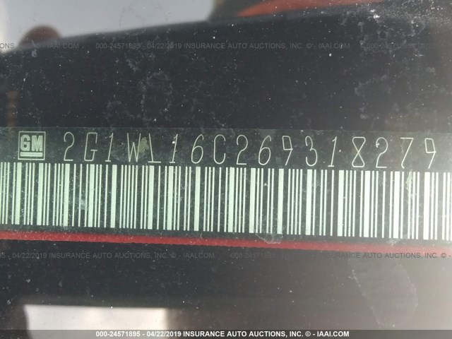 2G1WL16C269318279 - 2006 CHEVROLET MONTE CARLO SS წითელი ფოტო 9