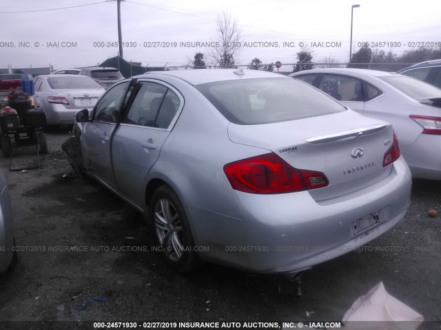 JN1CV6AR5DM756181 - 2013 INFINITI G37 SILVER photo 3