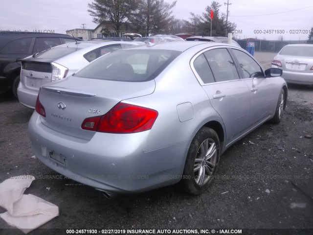 JN1CV6AR5DM756181 - 2013 INFINITI G37 SILVER photo 4