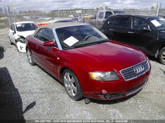 WAUAC48H16K009488 - 2006 AUDI A4 1.8 CABRIOLET RED photo 1