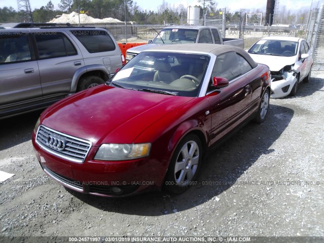 WAUAC48H16K009488 - 2006 AUDI A4 1.8 CABRIOLET RED photo 2