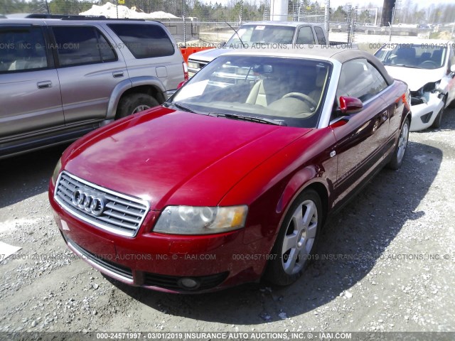 WAUAC48H16K009488 - 2006 AUDI A4 1.8 CABRIOLET RED photo 6