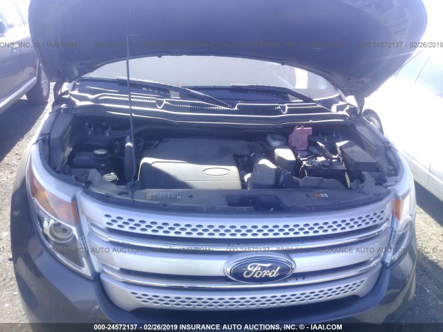 1FM5K7D84FGA14326 - 2015 FORD EXPLORER XLT GRAY photo 10