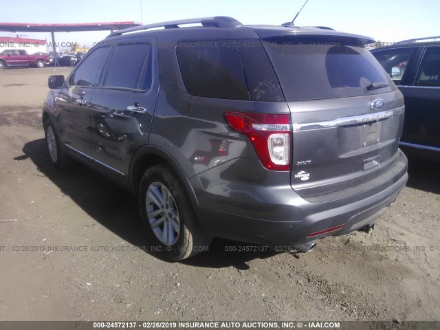 1FM5K7D84FGA14326 - 2015 FORD EXPLORER XLT GRAY photo 3