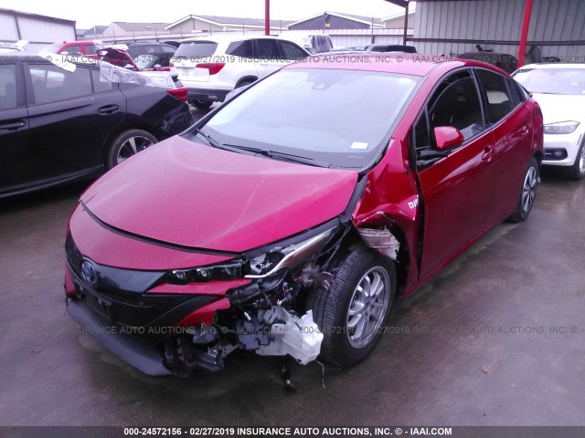 JTDKARFPXJ3083855 - 2018 TOYOTA PRIUS PRIME  红色 照片 2