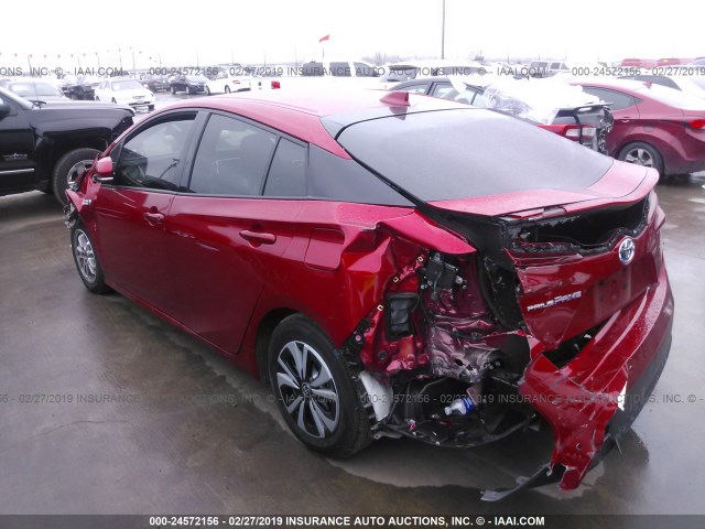 JTDKARFPXJ3083855 - 2018 TOYOTA PRIUS PRIME  红色 照片 3