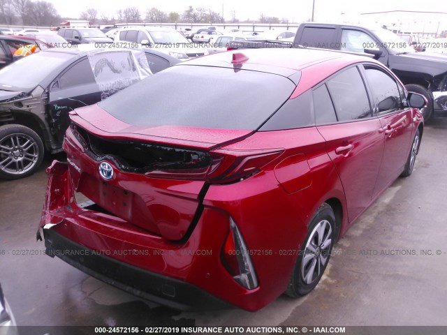 JTDKARFPXJ3083855 - 2018 TOYOTA PRIUS PRIME  红色 照片 4