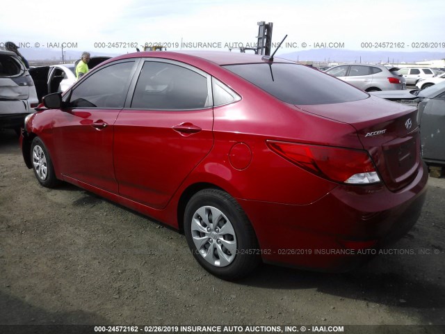 KMHCT4AEXGU018901 - 2016 HYUNDAI ACCENT SE RED photo 3