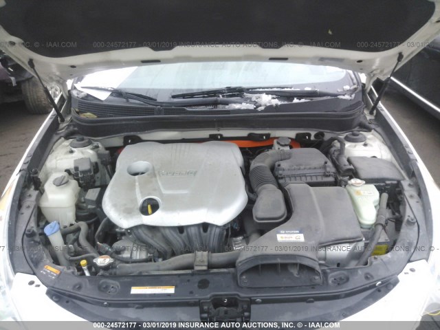 KMHEC4A40DA084581 - 2013 HYUNDAI SONATA HYBRID WHITE photo 10