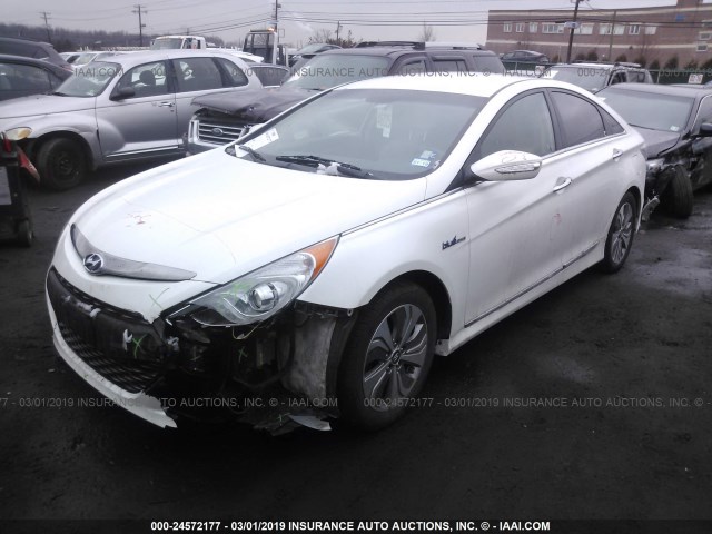 KMHEC4A40DA084581 - 2013 HYUNDAI SONATA HYBRID WHITE photo 2