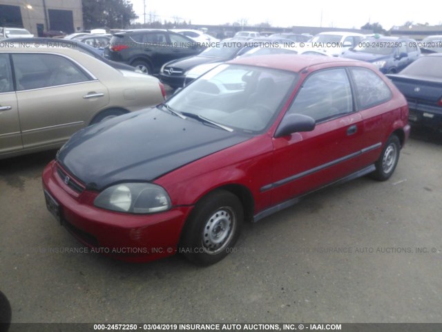 2HGEJ6323TH003169 - 1996 HONDA CIVIC CX RED photo 2