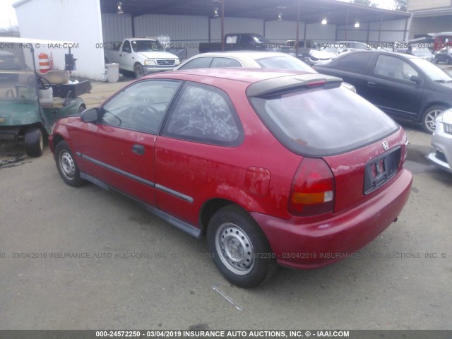 2HGEJ6323TH003169 - 1996 HONDA CIVIC CX RED photo 3