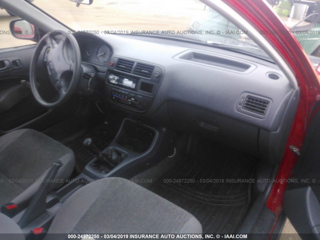 2HGEJ6323TH003169 - 1996 HONDA CIVIC CX RED photo 5